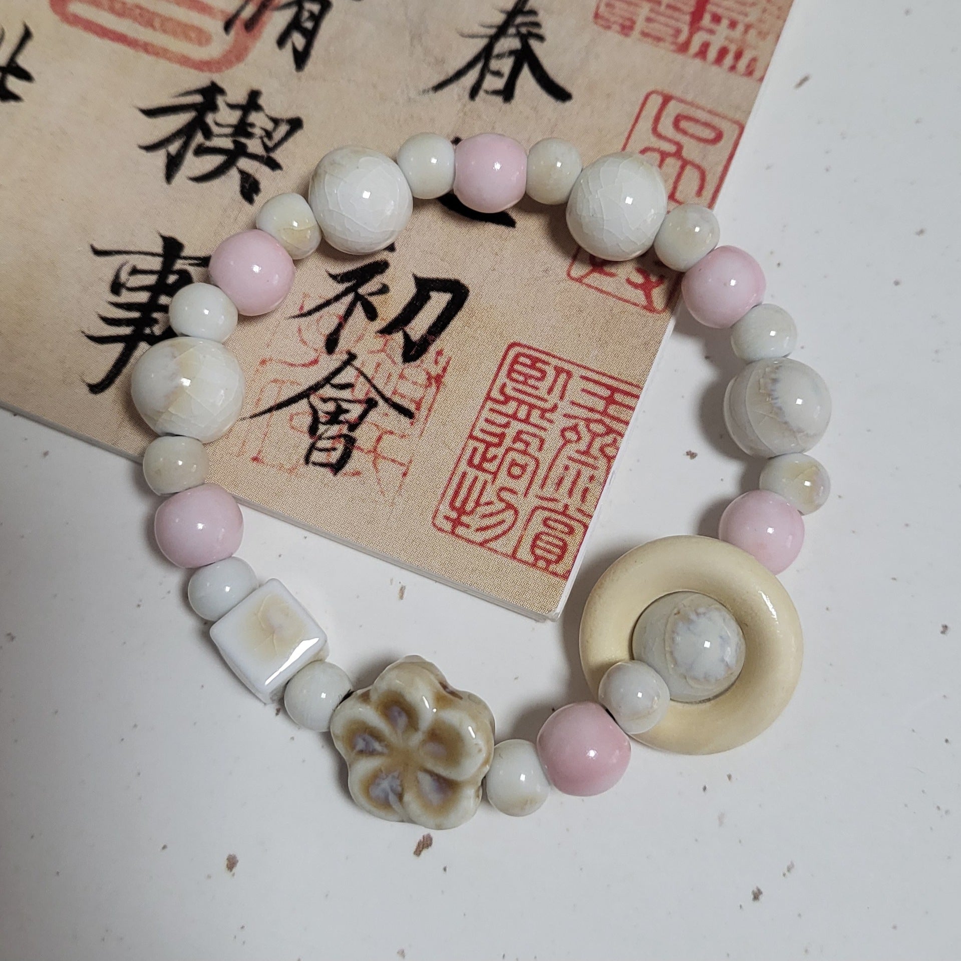 Handmade Ceramic Beads Strand | feature highlight close