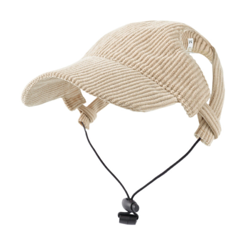 Pet baseball cap size chart by face circumference from XS to XL