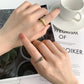 Heart Titanium Steel Ring | close up material texture