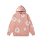 Front view product shot of the cotton wreath print pullover hoodie