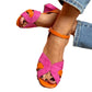 Plus-size color-block peep-toe sandals