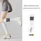 White compression calf socks with black stripes worn with sneakers, plus flat product view