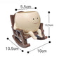 Side view of the cream face pot resting in its brown resin rocking chair