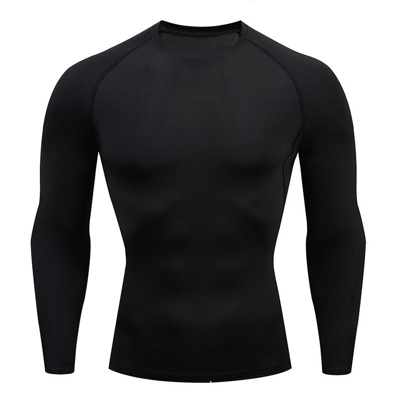 Black long sleeve compression shirt, black stitching, variant photo for size S