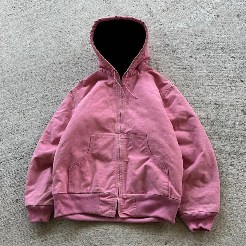 Pink hooded zip jacket option photo, size L