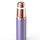 Purple hair remover with cap off, round foil head and pointed brow cap