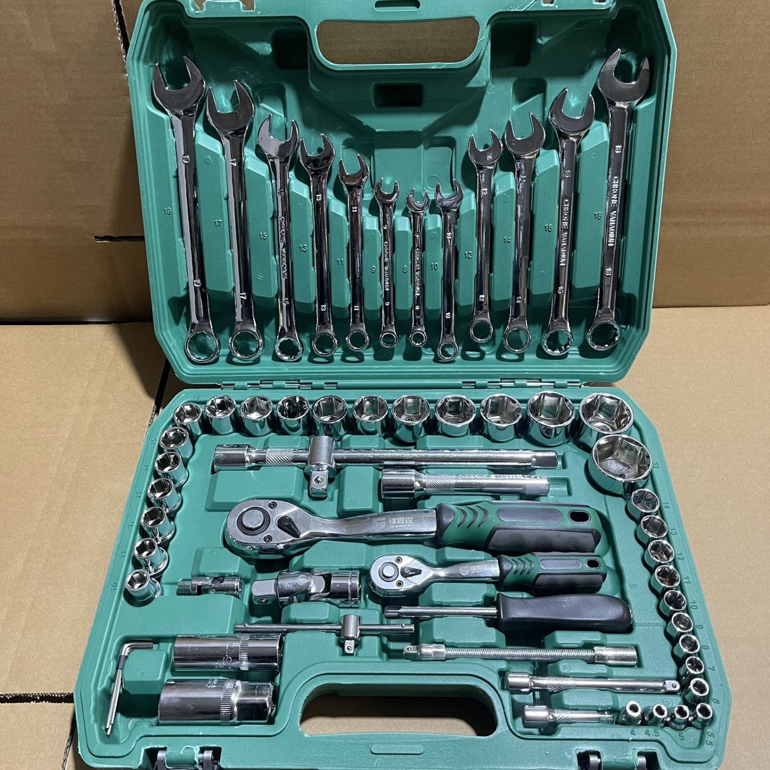 Professional 150-Piece Socket Wrench Set | natural light styling shot