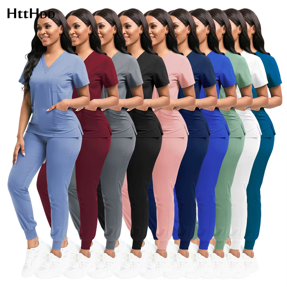 Scrubs Women Beauty SPA Uniform Pet Clinic Store Veterinary Dentistry Work Clothes Set High-Quality Medical Nurse Uniform Unisex