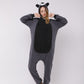 Black and white fleece onesie pajamas