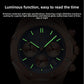 Close-up of the quartz watch dial markers and polished steel case edge