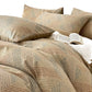 Brushed cotton bedding set styled on a made bed in a bedroom