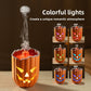 Orange jack o lantern pumpkin diffuser with a carved glowing face and centre mist cone