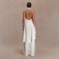 Satin Halter Neck Asymmetric Top