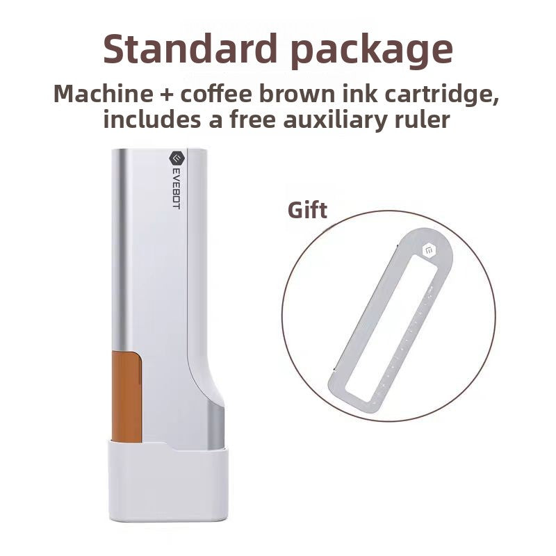 Handheld food printer with coffee brown ink cartridge and free auxiliary ruler kit