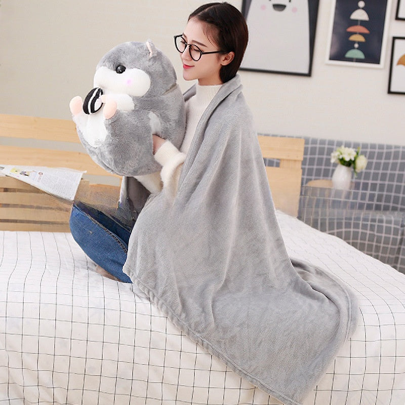 Hamster Plush Pillow Blanket Set