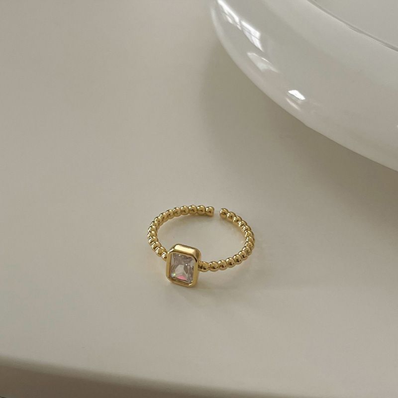 Geometric Open Silver Ring | product on the move