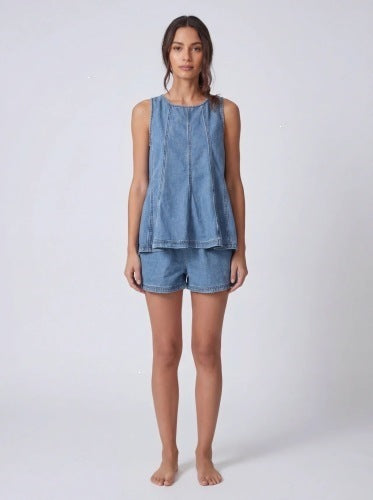 Women's Denim Vest and Shorts Set | wardrobe pairing example