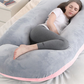J-shaped pregnant woman pillow support