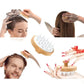 Close up of soft silicone massage cones set into a bamboo hair care brush
