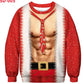 All over print ugly Christmas crew neck sweatshirt in polyester, one of eight festive designs
