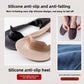 Silicone anti-slip heel detail on men's invisible socks in black and skin tones