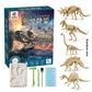 Dinosaur egg dig kit box with hammer, chisel, brush and dinosaur cards