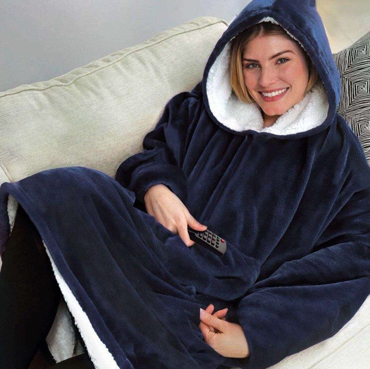 Hooded Fleece Wearable Blanket | styled with daily outfit
