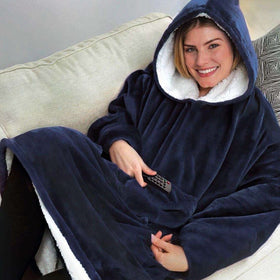 Hooded Fleece Wearable Blanket