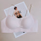 Light pink seamless wireless push up bralette with fixed molded cups and thin straps