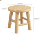 Size guide showing round wooden stool sitting heights from 20 to 45 cm