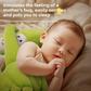 Fruit-shaped baby soother plush angled view in a nursery setting