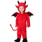 Red devil costume with horned hood and black bat wings, size M option photo