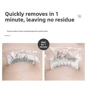Open white jar showing the pale swirl of Hemola lash remover paste inside