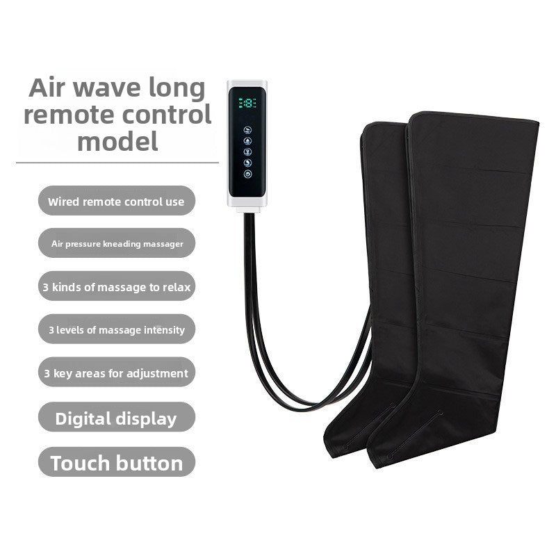 Pair of black leg wraps with a wired handset and digital display, remote model