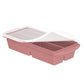 Flexible platinum silicone ice cube tray with round wells for frozen broth and baby food