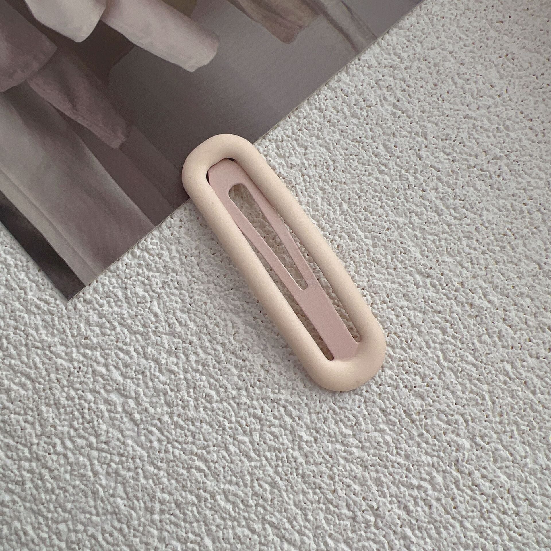 Solid color matte snap hair clip closeup