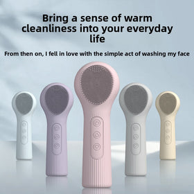 Rechargeable Silicone Facial Cleansing Brush with Warmth
