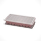 Flexible platinum silicone ice cube tray with round wells for the home freezer