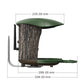 Maker dimension drawing of the feeder giving 235, 288 and 338 millimetres across the profile