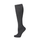 White mid calf sport sock displayed flat with the silicone grip visible on the sole