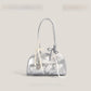 Tote Bag with Silk Scarf Pendant | macro material texture detail