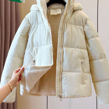 Womens Hooded Fleece Lined Puffer Jacket