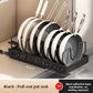 White pot organizer rack pack of two shown together for cabinet storage