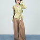 Ruffled Ribbon Knit Top | angled lifestyle styling shot