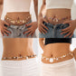 Beaded shell beach body chain | side profile detail