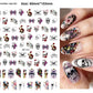 Self adhesive Halloween nail art stickers with pumpkin, skull and ghost designs