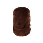 Brown plush polishing glove on a white background