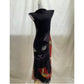 Y2K Black Cat Print Mesh Fishtail Dress