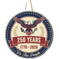 Close-up of the wood panel surface and printed patriotic design