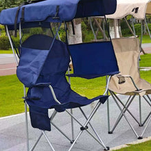Foldable Camping Chair with Sunshade Canopy and Cup Holder, Optional Curtain